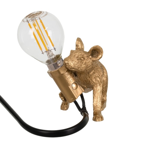 GloboStar® MOUSE 00677 Vintage Επιτραπέζιο Φωτιστικό Πορτατίφ Μονόφωτο 1 x E12 IP20 Χρυσό Πλαστικό - Μ13 x Π4 x Υ7cm GloboStar® MOUSE 00677 Vintage Επιτραπέζιο Φωτιστικό Πορτατίφ Λαμπατέρ Μονόφωτο με Ντουί 1 x E12 AC 230V Χρυσό Πλαστικό Μ13 x Π4 x Υ7cm