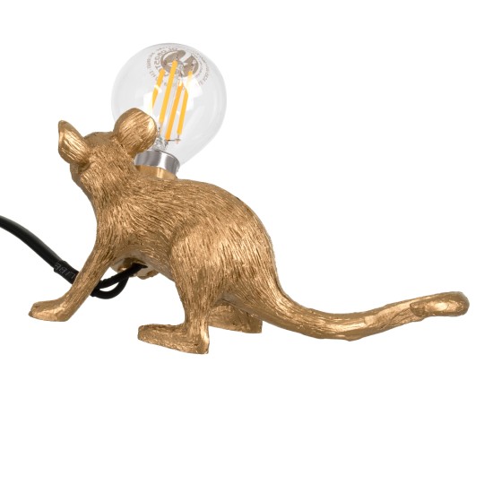 GloboStar® MOUSE 00677 Vintage Επιτραπέζιο Φωτιστικό Πορτατίφ Μονόφωτο 1 x E12 IP20 Χρυσό Πλαστικό - Μ13 x Π4 x Υ7cm GloboStar® MOUSE 00677 Vintage Επιτραπέζιο Φωτιστικό Πορτατίφ Λαμπατέρ Μονόφωτο με Ντουί 1 x E12 AC 230V Χρυσό Πλαστικό Μ13 x Π4 x Υ7cm
