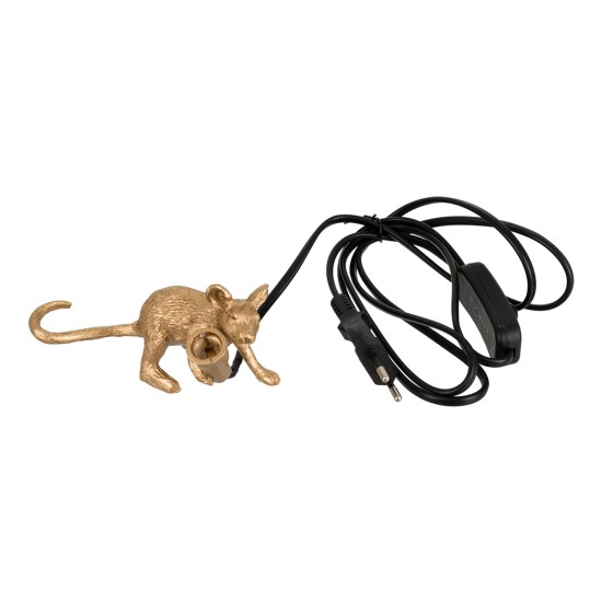 GloboStar® MOUSE 00677 Vintage Επιτραπέζιο Φωτιστικό Πορτατίφ Μονόφωτο 1 x E12 IP20 Χρυσό Πλαστικό - Μ13 x Π4 x Υ7cm GloboStar® MOUSE 00677 Vintage Επιτραπέζιο Φωτιστικό Πορτατίφ Λαμπατέρ Μονόφωτο με Ντουί 1 x E12 AC 230V Χρυσό Πλαστικό Μ13 x Π4 x Υ7cm