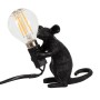 GLOBOSTAR® MOUSE 00678 Vintage Επιτραπέζιο Φωτιστικό Πορτατίφ με Ντουί 1 x E12 AC 220-240V IP20 - Μαύρο - Μ12 x Π4 x Υ10cm
