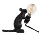 GloboStar® MOUSE 00678 Vintage Επιτραπέζιο Φωτιστικό Πορτατίφ Λαμπατέρ Μονόφωτο με Ντουί 1 x E12 AC 230V Μαύρο Πλαστικό Μ12 x Π4 x Υ10cm