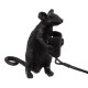 GloboStar® MOUSE 00678 Vintage Επιτραπέζιο Φωτιστικό Πορτατίφ Λαμπατέρ Μονόφωτο με Ντουί 1 x E12 AC 230V Μαύρο Πλαστικό Μ12 x Π4 x Υ10cm