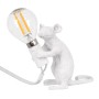 GLOBOSTAR® MOUSE 00679 Vintage Επιτραπέζιο Φωτιστικό Πορτατίφ με Ντουί 1 x E12 AC 220-240V IP20 - Λευκό - Μ12 x Π4 x Υ10cm