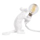 GloboStar® MOUSE 00679 Μοντέρνο Επιτραπέζιο Φωτιστικό Πορτατίφ Λαμπατέρ Μονόφωτο με Ντουί 1 x E12 AC 230V Λευκό Πλαστικό Μ12 x Π4 x Υ10cm