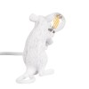 GloboStar® MOUSE 00679 Μοντέρνο Επιτραπέζιο Φωτιστικό Πορτατίφ Λαμπατέρ Μονόφωτο με Ντουί 1 x E12 AC 230V Λευκό Πλαστικό Μ12 x Π4 x Υ10cm