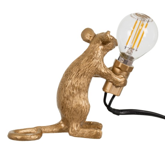 GloboStar® MOUSE 00680 Vintage Επιτραπέζιο Φωτιστικό Πορτατίφ Μονόφωτο 1 x E12 IP20 Χρυσό Πλαστικό - Μ12 x Π4 x Υ10cm GloboStar® MOUSE 00680 Vintage Επιτραπέζιο Φωτιστικό Πορτατίφ Λαμπατέρ Μονόφωτο με Ντουί 1 x E12 AC 230V Χρυσό Πλαστικό Μ12 x Π4 x Υ10cm