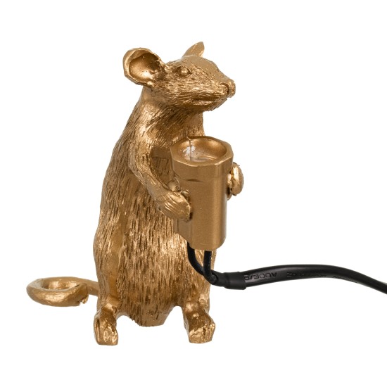 GloboStar® MOUSE 00680 Vintage Επιτραπέζιο Φωτιστικό Πορτατίφ Μονόφωτο 1 x E12 IP20 Χρυσό Πλαστικό - Μ12 x Π4 x Υ10cm GloboStar® MOUSE 00680 Vintage Επιτραπέζιο Φωτιστικό Πορτατίφ Λαμπατέρ Μονόφωτο με Ντουί 1 x E12 AC 230V Χρυσό Πλαστικό Μ12 x Π4 x Υ10cm