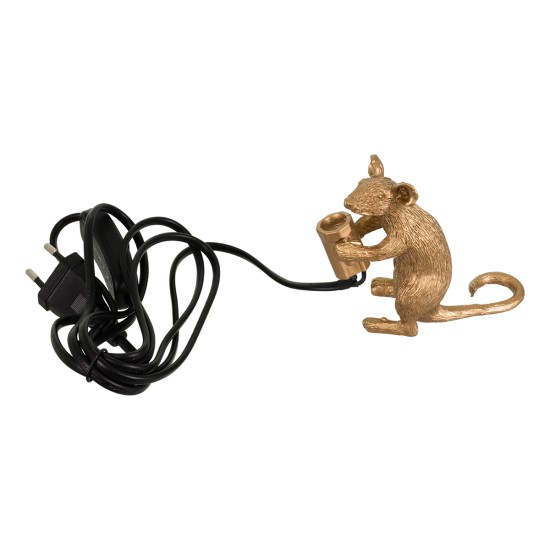 GloboStar® MOUSE 00680 Vintage Επιτραπέζιο Φωτιστικό Πορτατίφ Μονόφωτο 1 x E12 IP20 Χρυσό Πλαστικό - Μ12 x Π4 x Υ10cm GloboStar® MOUSE 00680 Vintage Επιτραπέζιο Φωτιστικό Πορτατίφ Λαμπατέρ Μονόφωτο με Ντουί 1 x E12 AC 230V Χρυσό Πλαστικό Μ12 x Π4 x Υ10cm