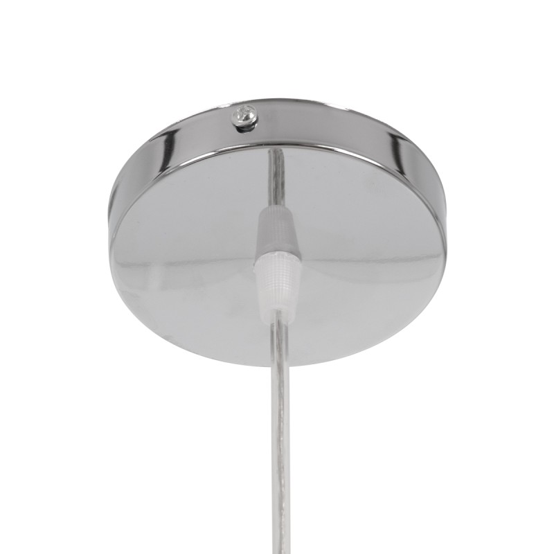 GloboStar® TAHITI 00710 Boho Κρεμαστό Φωτιστικό Πλέγμα Μονόφωτο 1 x E27 IP20 Μπεζ Ξύλο - Μ38 x Π38 x Υ50cm