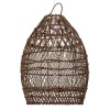 GloboStar® TAHITI 00711 Boho Κρεμαστό Φωτιστικό Πλέγμα Μονόφωτο 1 x E27 IP20 Καφέ Ξύλο - Μ38 x Π38 x Υ50cm