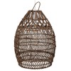 GloboStar® TAHITI 00711 Boho Κρεμαστό Φωτιστικό Πλέγμα Μονόφωτο 1 x E27 IP20 Καφέ Ξύλο - Μ38 x Π38 x Υ50cm