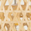 GloboStar® MANGEA 00715 Boho Κρεμαστό Φωτιστικό Πλέγμα Μονόφωτο 1 x E27 IP20 Μπεζ Ξύλο - Μ35 x Π35 x Υ22cm