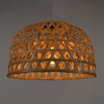 GLOBOSTAR® MANGEA 00716 Boho Κρεμαστό Φωτιστικό Οροφής με Ντουί 1 x E27 AC 220-240V IP20 - Μπεζ - Μ50 x Π50 x Υ35cm