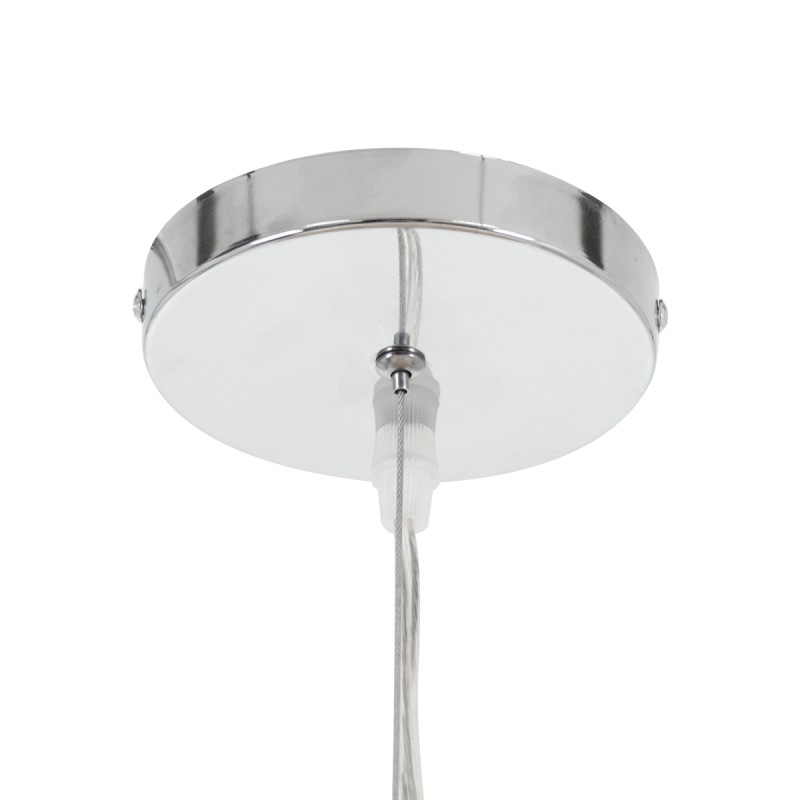 GloboStar® MANGEA 00717 Boho Κρεμαστό Φωτιστικό Πλέγμα Μονόφωτο 1 x E27 IP20 Μπεζ Ξύλο - Μ100 x Π100 x Υ59cm