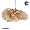 GloboStar® MEXICO 00718 Boho Κρεμαστό Φωτιστικό Ανάρτηση Μονόφωτο 1 x E27 IP20 Μπεζ Ξύλο - Μ40 x Π30 x Y18cm