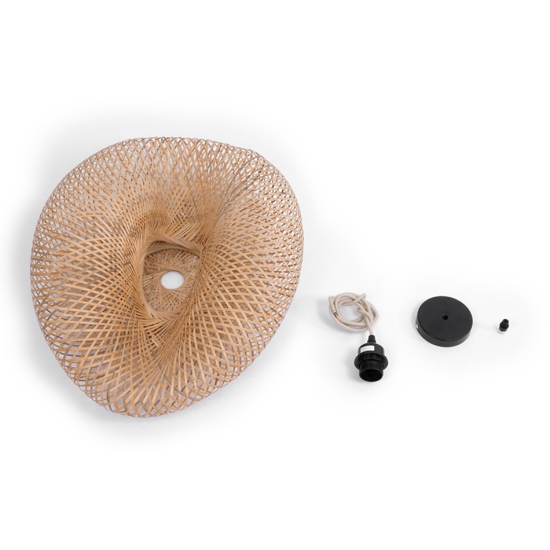 GLOBOSTAR® MEXICO 00719 Boho Κρεμαστό Φωτιστικό Οροφής με Ντουί 1 x E27 AC 220-240V IP20 - Μπεζ - Μ65 x Π46 x Υ30cm