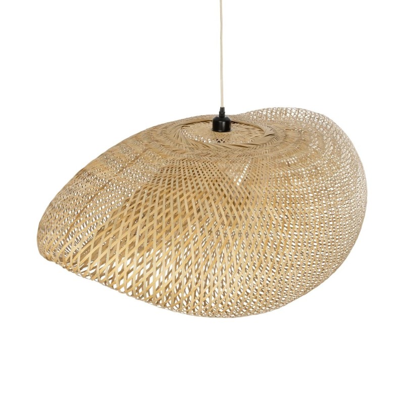 GloboStar® MEXICO 00721 Boho Κρεμαστό Φωτιστικό Ανάρτηση Μονόφωτο 1 x E27 IP20 Μπεζ Ξύλο - Μ100 x Π80 x Y35cm