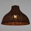 GloboStar® MAYOTTE 00725 Boho Κρεμαστό Φωτιστικό Καμπάνα Μονόφωτο 1 x E27 IP20 Καφέ Ξύλο - Μ40 x Π40 x Υ28cm