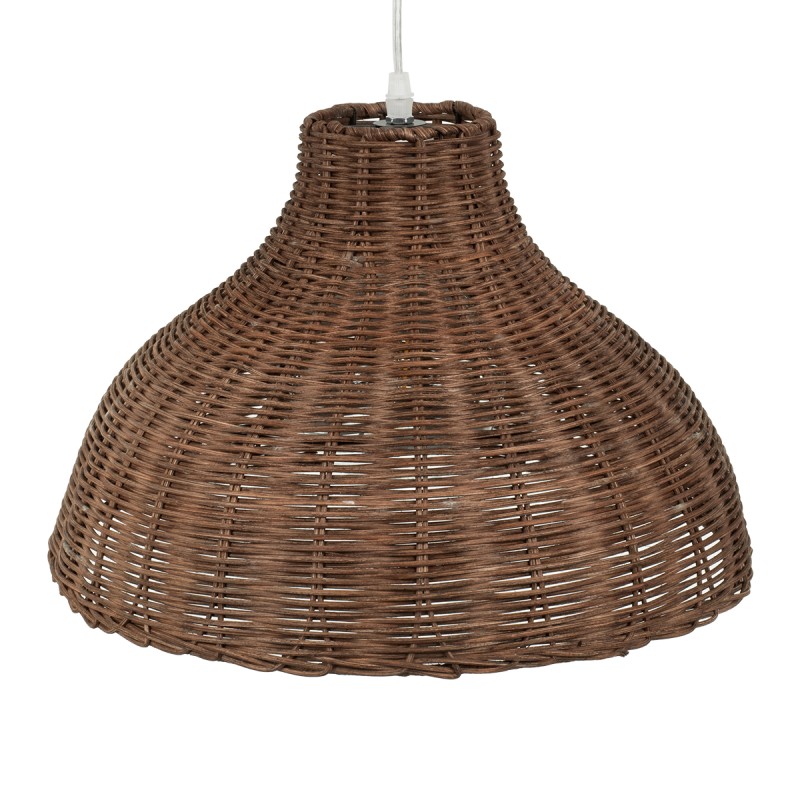 GloboStar® MAYOTTE 00725 Boho Κρεμαστό Φωτιστικό Καμπάνα Μονόφωτο 1 x E27 IP20 Καφέ Ξύλο - Μ40 x Π40 x Υ28cm