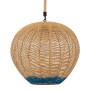 GLOBOSTAR® SIMON 00727 Boho Κρεμαστό Φωτιστικό Οροφής με Ντουί 1 x E27 AC 220-240V IP20 - Μπεζ & Μπλε - Μ50 x Π50 x Y47cm