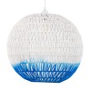 GloboStar® SANTOR 00729 Boho Κρεμαστό Φωτιστικό Μπάλα Μονόφωτο 1 x E27 IP20 Λευκό & Μπλε Σχοινί - Μ50 x Π50 x Y50cm