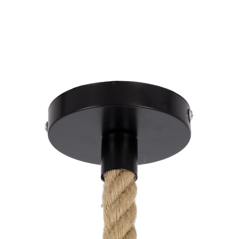 GloboStar® MANDALA 00730 Boho Κρεμαστό Φωτιστικό Μπάλα Μονόφωτο 1 x E27 IP20 Μπεζ Σχοινί - Μ20 x Π20 x Υ20cm