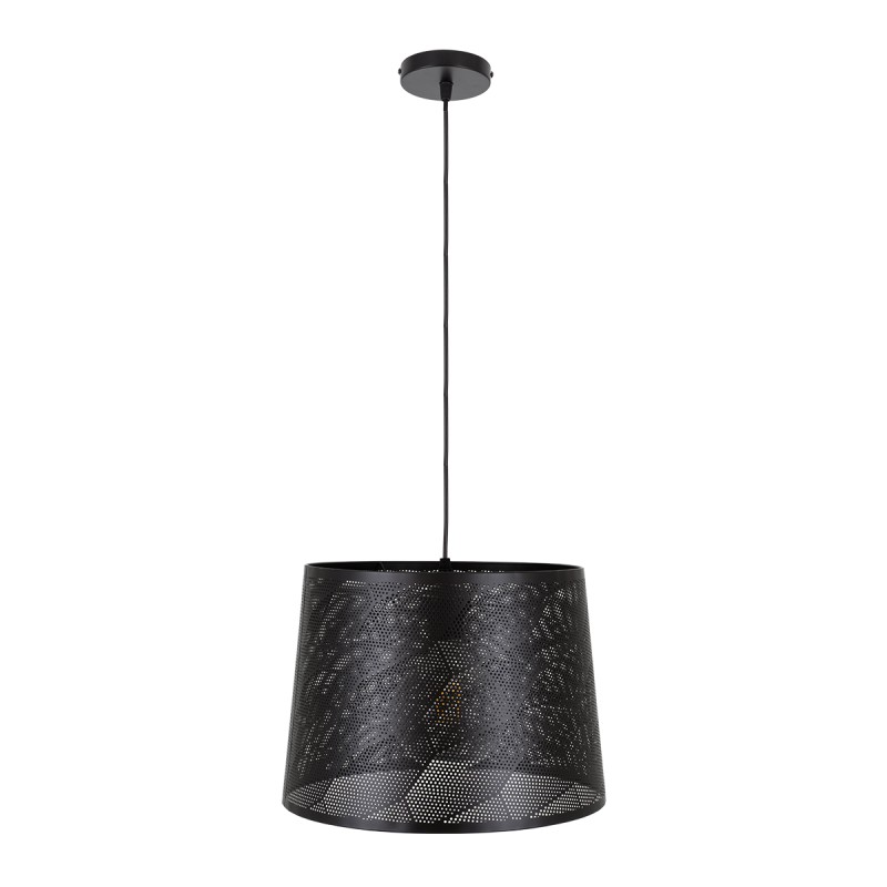 GloboStar® SPARKLE 00733 Μοντέρνο Κρεμαστό Φωτιστικό Καπέλο Μονόφωτο 1 x E27 IP20 Μαύρο Μέταλλο - Μ35 x Π35 x Υ26cm