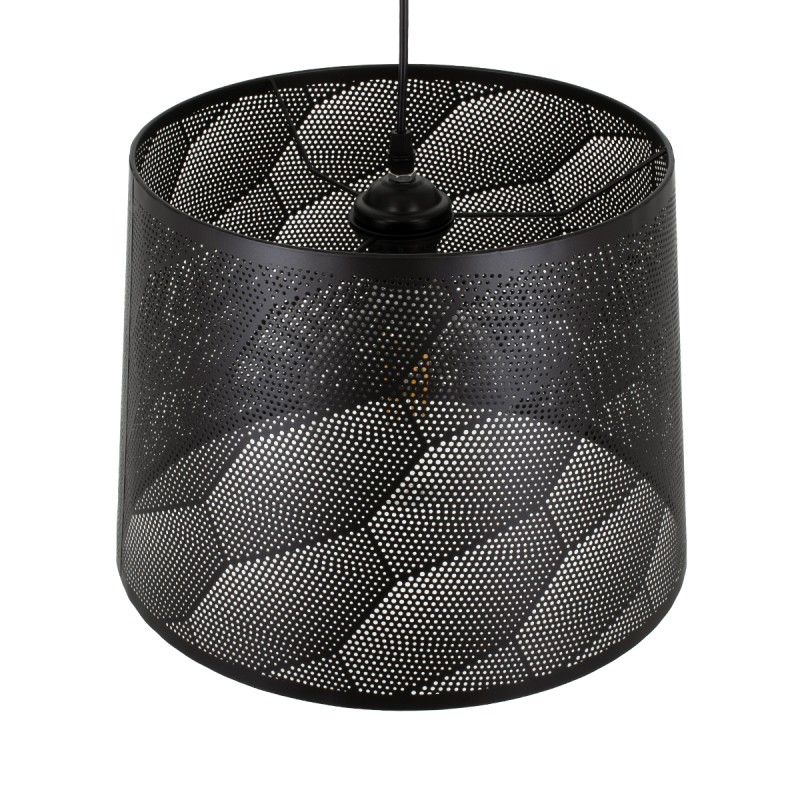 GloboStar® SPARKLE 00733 Μοντέρνο Κρεμαστό Φωτιστικό Καπέλο Μονόφωτο 1 x E27 IP20 Μαύρο Μέταλλο - Μ35 x Π35 x Υ26cm