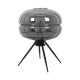 GloboStar® JAVAN 00738 Μοντέρνο Επιτραπέζιο Φωτιστικό Πορτατίφ Μονόφωτο 1 x E27 IP20 Ασημί Γυαλί με Μαύρο Μέταλλο - Μ30 x Π30 x Υ19cm GloboStar® JAVAN 00738 Μοντέρνο Επιτραπέζιο Φωτιστικό Πορτατίφ Λαμπατέρ Μονόφωτο Φιμέ Νίκελ Γυάλινο Μαύρο Μεταλλικό Φ30 x Υ19cm