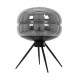 GloboStar® JAVAN 00738 Μοντέρνο Επιτραπέζιο Φωτιστικό Πορτατίφ Μονόφωτο 1 x E27 IP20 Ασημί Γυαλί με Μαύρο Μέταλλο - Μ30 x Π30 x Υ19cm GloboStar® JAVAN 00738 Μοντέρνο Επιτραπέζιο Φωτιστικό Πορτατίφ Λαμπατέρ Μονόφωτο Φιμέ Νίκελ Γυάλινο Μαύρο Μεταλλικό Φ30 x Υ19cm