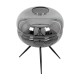 GloboStar® JAVAN 00738 Μοντέρνο Επιτραπέζιο Φωτιστικό Πορτατίφ Μονόφωτο 1 x E27 IP20 Ασημί Γυαλί με Μαύρο Μέταλλο - Μ30 x Π30 x Υ19cm GloboStar® JAVAN 00738 Μοντέρνο Επιτραπέζιο Φωτιστικό Πορτατίφ Λαμπατέρ Μονόφωτο Φιμέ Νίκελ Γυάλινο Μαύρο Μεταλλικό Φ30 x Υ19cm