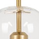GloboStar® AVERY 00741 Μοντέρνο Κρεμαστό Φωτιστικό Πλέγμα Μονόφωτο 1 x E27 IP20 Διάφανο Γυαλί με Χρυσό Μέταλλο - Μ15 x Π15 x Υ60cm