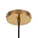 GloboStar® AVERY 00741 Μοντέρνο Κρεμαστό Φωτιστικό Πλέγμα Μονόφωτο 1 x E27 IP20 Διάφανο Γυαλί με Χρυσό Μέταλλο - Μ15 x Π15 x Υ60cm