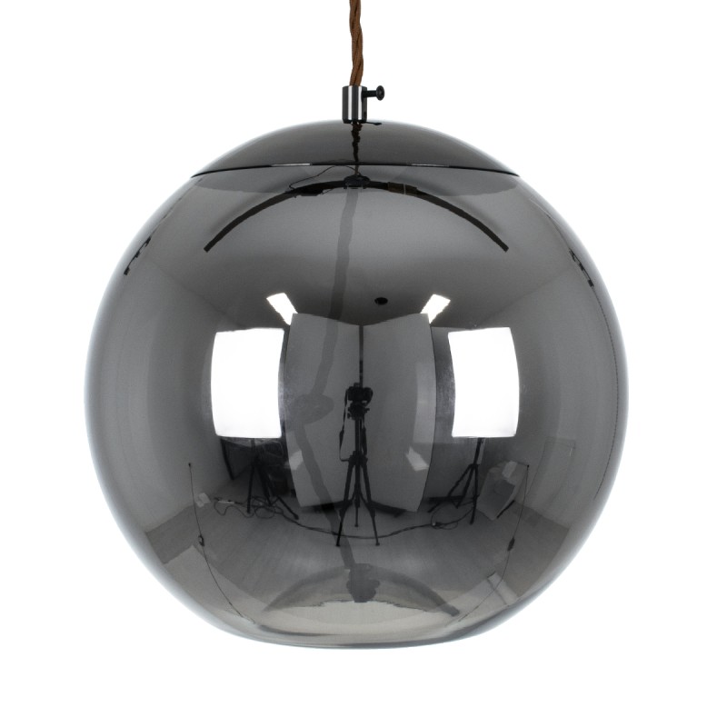 GloboStar® ΑΧΤΟΝ 00749 Μοντέρνο Κρεμαστό Φωτιστικό Μπάλα LED 7W 500 lm 180° AC 100-240V IP20 Θερμό Λευκό 2700K Μαύρο Γυαλί με Μαύρο Μέταλλο - Μ30 x Π30 x Υ30cm - 2 Xρόνια Εγγύηση