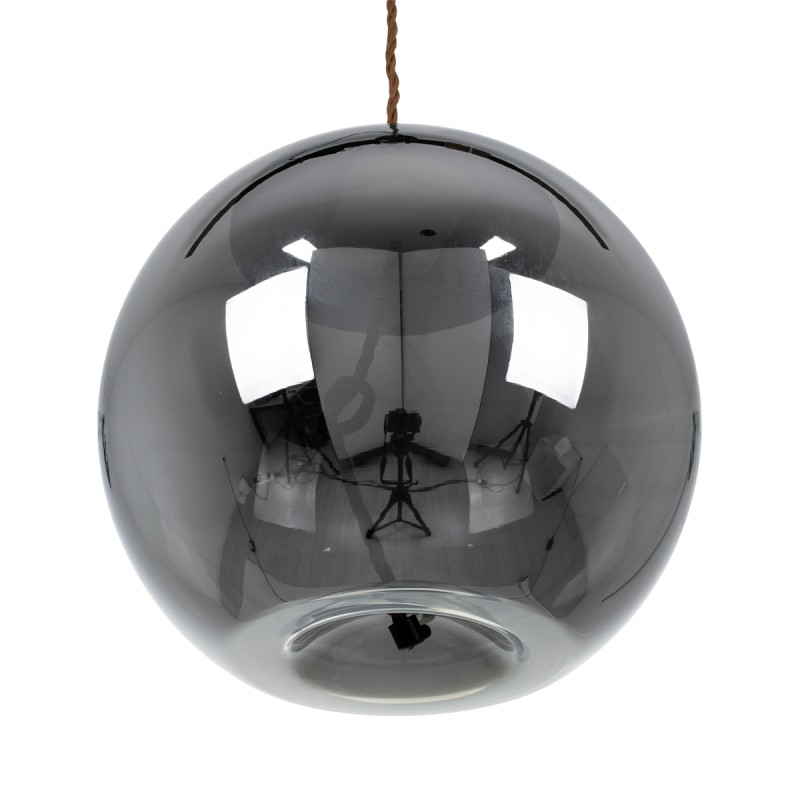 GloboStar® ΑΧΤΟΝ 00749 Μοντέρνο Κρεμαστό Φωτιστικό Μπάλα LED 7W 500 lm 180° AC 100-240V IP20 Θερμό Λευκό 2700K Μαύρο Γυαλί με Μαύρο Μέταλλο - Μ30 x Π30 x Υ30cm - 2 Xρόνια Εγγύηση