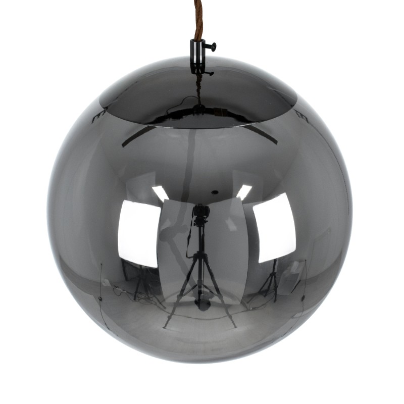 GloboStar® ΑΧΤΟΝ 00749 Μοντέρνο Κρεμαστό Φωτιστικό Μπάλα LED 7W 500 lm 180° AC 100-240V IP20 Θερμό Λευκό 2700K Μαύρο Γυαλί με Μαύρο Μέταλλο - Μ30 x Π30 x Υ30cm - 2 Xρόνια Εγγύηση