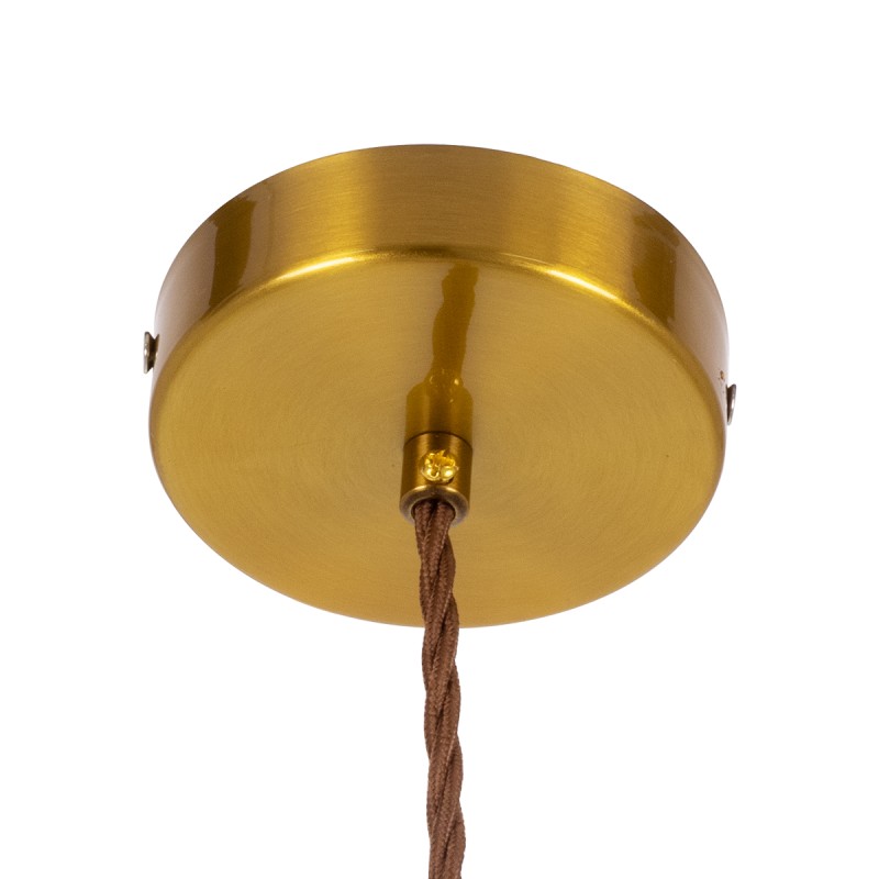 GloboStar® ΑΧΤΟΝ 00754 Μοντέρνο Κρεμαστό Φωτιστικό Ανάρτηση LED 7W 500 lm 180° AC 100-240V IP20 Θερμό Λευκό 2700K Μελί Γυαλί με Χρυσό Μέταλλο - Μ17 x Π17 x Υ18cm - 2 Xρόνια Εγγύηση