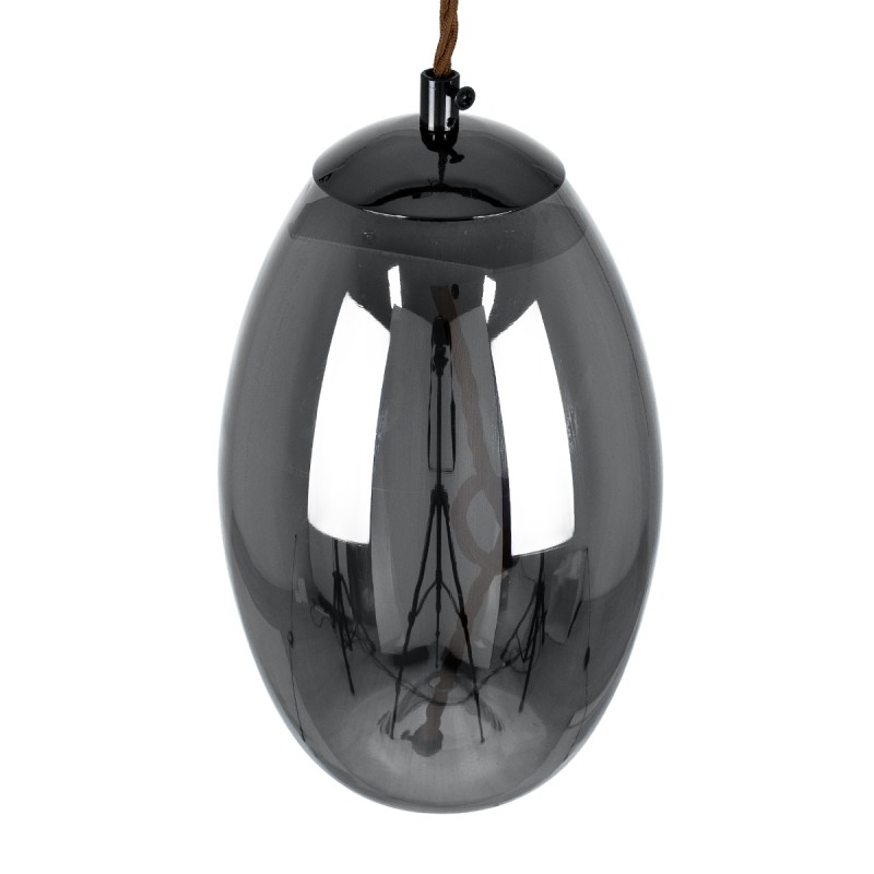 GloboStar® ΑΧΤΟΝ 00755 Μοντέρνο Κρεμαστό Φωτιστικό Ανάρτηση LED 7W 500 lm 180° AC 100-240V IP20 Θερμό Λευκό 2700K Μαύρο Γυαλί με Μαύρο Μέταλλο - Μ17 x Π17 x Υ18cm - 2 Xρόνια Εγγύηση