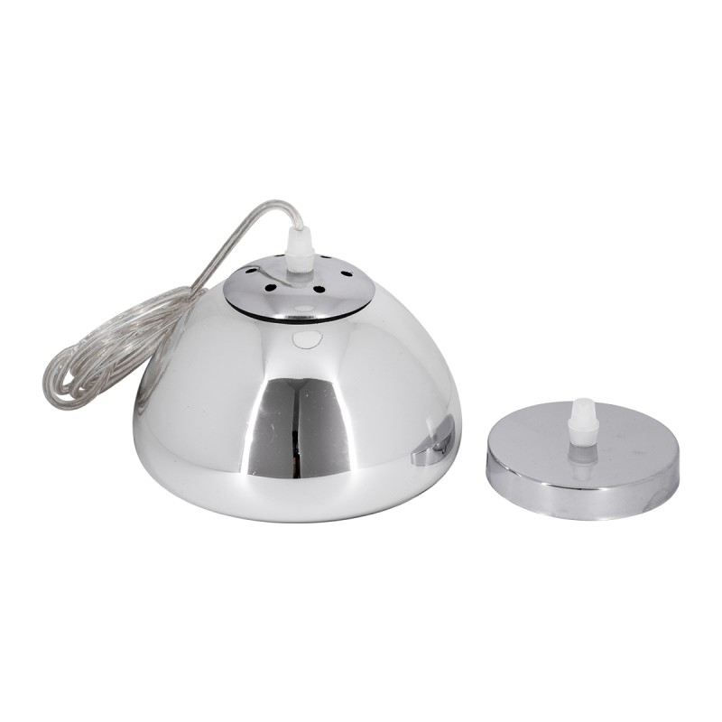 GloboStar® CRISTIN 00756 Μοντέρνο Κρεμαστό Φωτιστικό Ανάρτηση Μονόφωτο 1 x G4 Ασημί Γυαλί - Μ18 x Π18 x Υ13cm