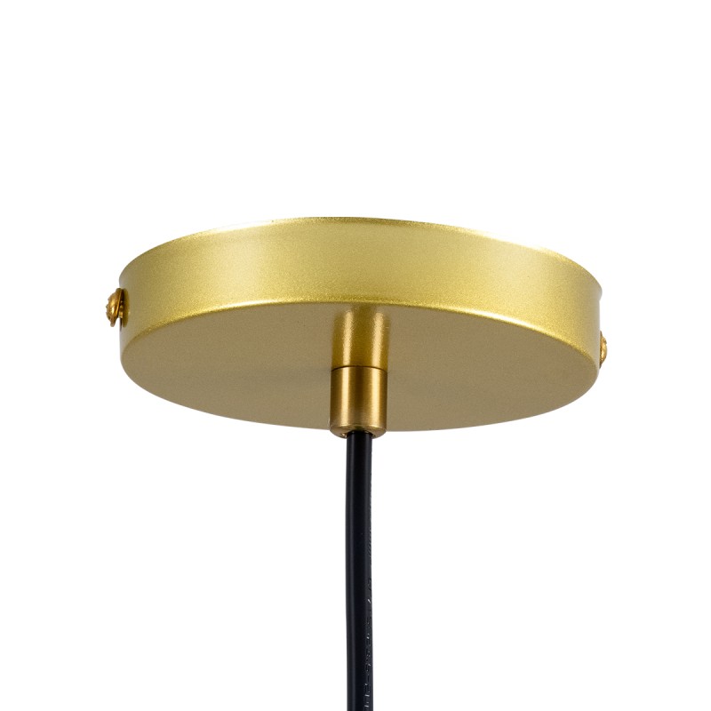 GloboStar® LIBRARY 00767 Vintage Κρεμαστό Φωτιστικό Καμπάνα Μονόφωτο 1 x E27 IP20 Πράσινο & Λευκό Γυαλί με Χρυσό & Μαύρο Μέταλλο - Μ26 x Π26 x Y20cm