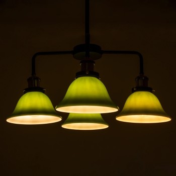 GLOBOSTAR® LIBRARY 00769 Vintage Φωτιστικό Οροφής με Ντουί 4 x E27 AC 220-240V IP20 - Πολύχρωμο - Μ57 x Π57 x Υ90cm