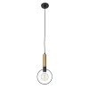 GloboStar® OLVERO 00772 Μοντέρνο Κρεμαστό Φωτιστικό Ανάρτηση Μονόφωτο 1 x E27 IP20 Μαύρο & Χρυσό Μέταλλο - Μ18 x Π4 x Y38cm