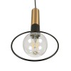 GloboStar® OLVERO 00772 Μοντέρνο Κρεμαστό Φωτιστικό Ανάρτηση Μονόφωτο 1 x E27 IP20 Μαύρο & Χρυσό Μέταλλο - Μ18 x Π4 x Y38cm
