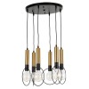 GloboStar® OLVERO 00774 Μοντέρνο Κρεμαστό Φωτιστικό Ανάρτηση Πολύφωτο 6 x E27 IP20 Μαύρο & Χρυσό Μέταλλο - Μ55 x Π55 x Y130cm