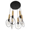 GloboStar® OLVERO 00774 Μοντέρνο Κρεμαστό Φωτιστικό Ανάρτηση Πολύφωτο 6 x E27 IP20 Μαύρο & Χρυσό Μέταλλο - Μ55 x Π55 x Y130cm