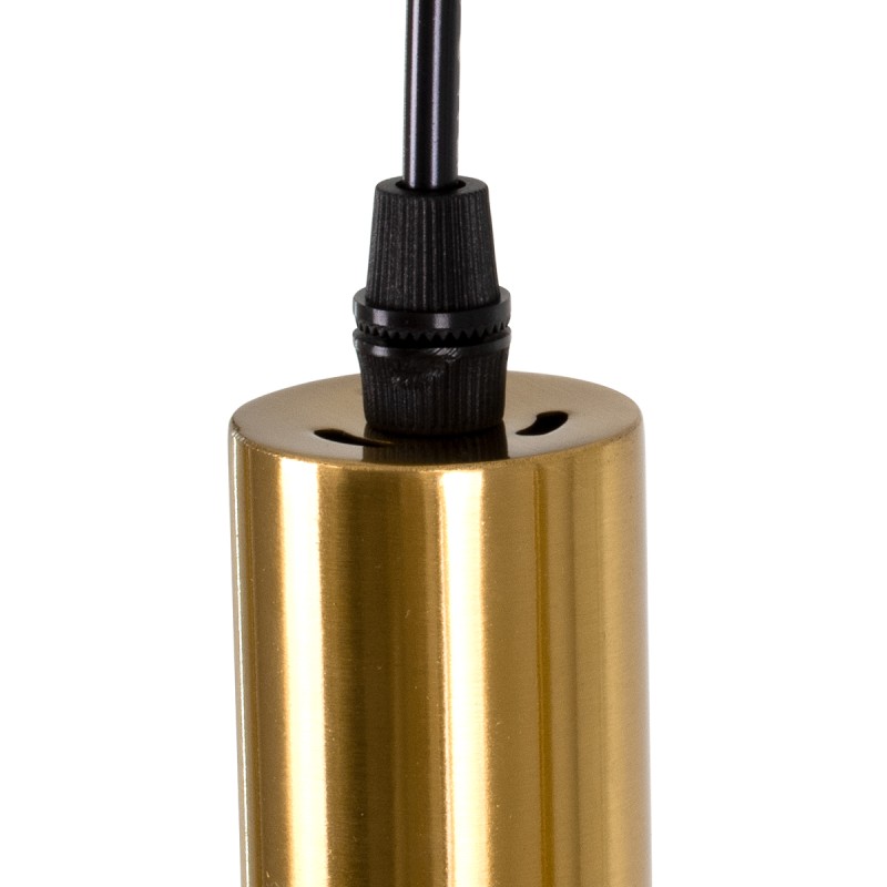 GloboStar® OLVERO 00775 Μοντέρνο Κρεμαστό Φωτιστικό Ράγα Πολύφωτο 4 x E27 IP20 Μαύρο & Χρυσό Μέταλλο - Μ90 x Π18 x Y130cm