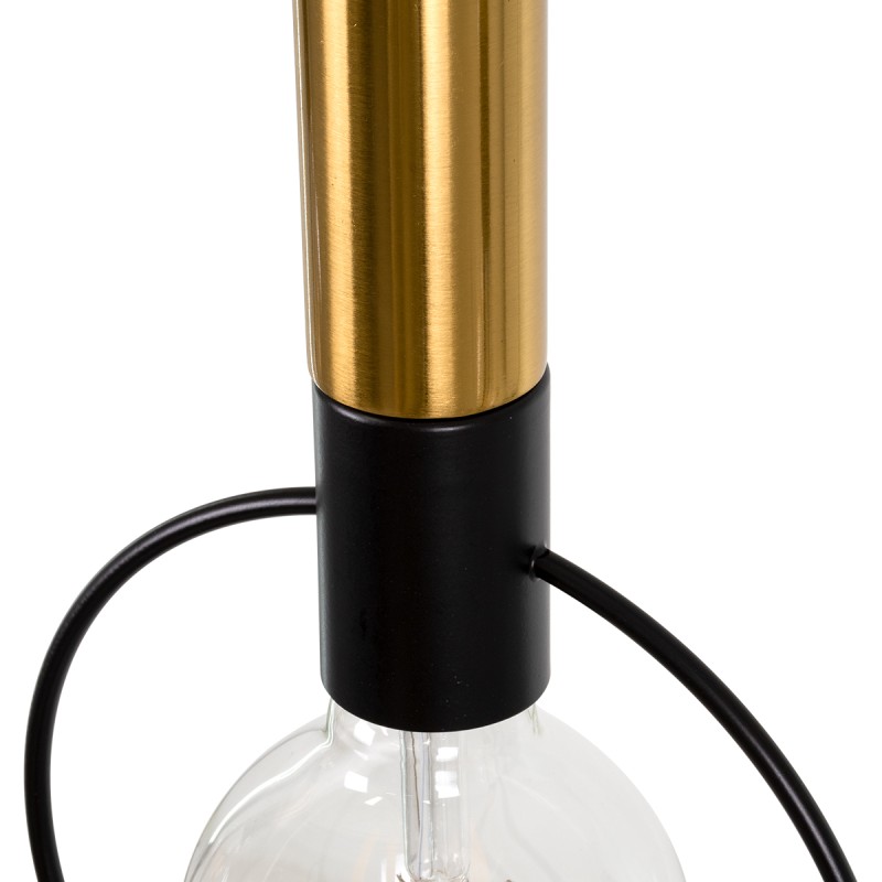 GloboStar® OLVERO 00775 Μοντέρνο Κρεμαστό Φωτιστικό Ράγα Πολύφωτο 4 x E27 IP20 Μαύρο & Χρυσό Μέταλλο - Μ90 x Π18 x Y130cm