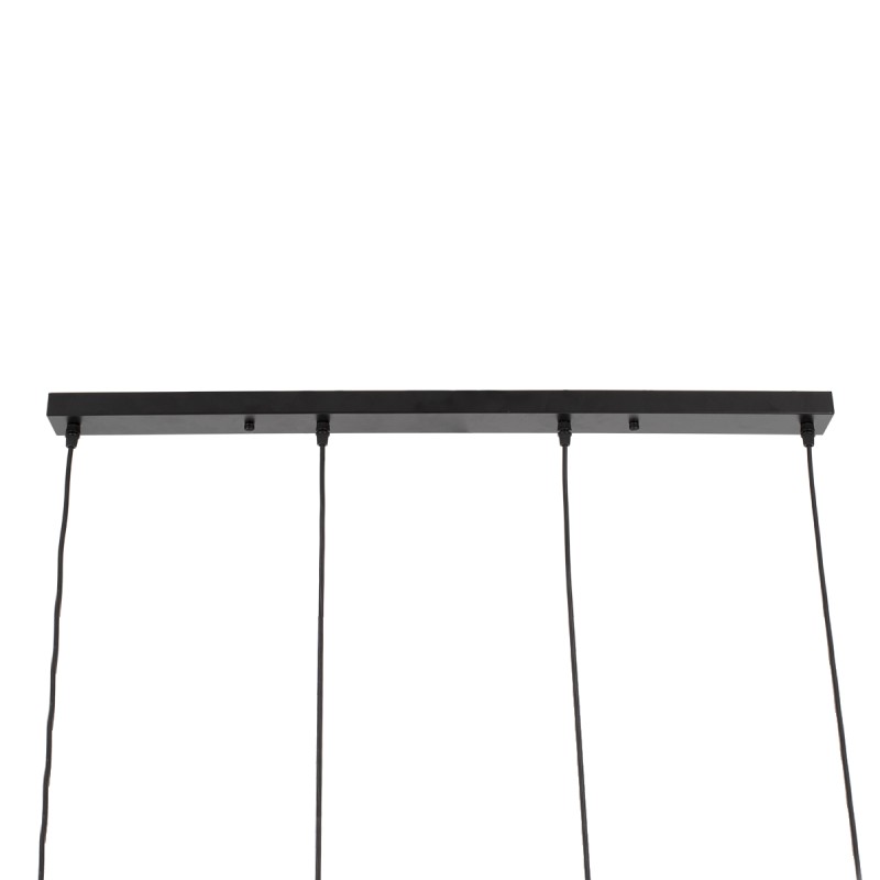 GloboStar® OLVERO 00775 Μοντέρνο Κρεμαστό Φωτιστικό Ράγα Πολύφωτο 4 x E27 IP20 Μαύρο & Χρυσό Μέταλλο - Μ90 x Π18 x Y130cm