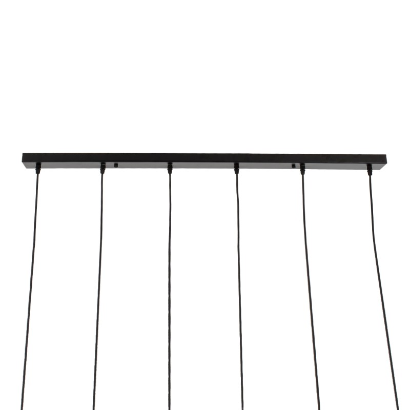 GloboStar® OLVERO 00776 Μοντέρνο Κρεμαστό Φωτιστικό Ράγα Πολύφωτο 6 x E27 IP20 Μαύρο & Χρυσό Μέταλλο - Μ110 x Π18 x Y130cm