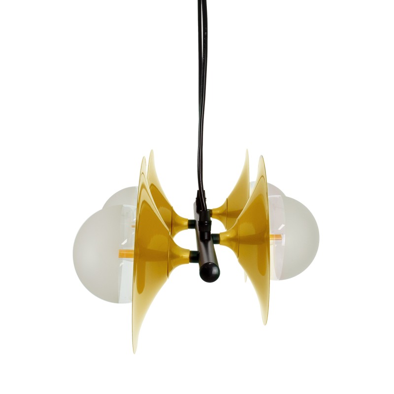 GloboStar® JOLIET 00782 Μοντέρνο Κρεμαστό Φωτιστικό Ανάρτηση Πολύφωτο 4 x G9 Μαύρο & Χρυσό Μέταλλο - Μ65 x Π28 x Υ20cm